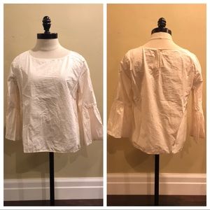 Madewell Striped Swingy Bell Sleeve Top Medium